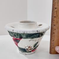 Vintage Yankee Candle Cardinal Warm Hearts Ceramic Candle Shade Jar Topper, Christmas Holiday Decor