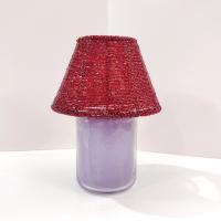 Vintage Red Beaded Shade, Candle Topper Glass Seed Bead Decorative Shade
