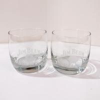 Vintage Jim Beam Black Rocks Whiskey Glasses, Set of Two