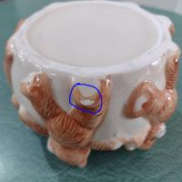 Vintage Dancing Teddy Bear Ceramic Planter Pot, Children's Room Trinket Bowl