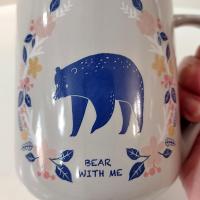 Vintage Bear With Me Ceramic Coffee Tea Mug, Large Oversized Mug