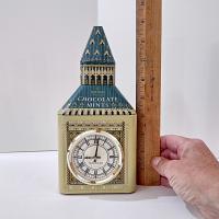 Vintage Big Ben Metal Tin with Working Clock, Walkers Chocolate Mints Big Ben Storage Container