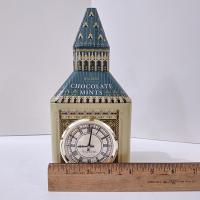 Vintage Big Ben Metal Tin with Working Clock, Walkers Chocolate Mints Big Ben Storage Container