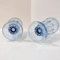 Vintage Anchor Hocking Light Blue Soda Fountain Glasses: Retro Milkshake Sundae Set of Two