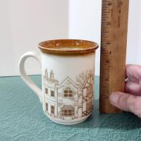 Vintage Coloroll England Biltons Ceramic Coffee Tea Mug, Village Scene Mug