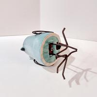 Vintage Blue Bird Ceramic and Wire Figurine