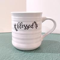 Vintage Blessed Oversized Ceramic Coffee Tea Mug