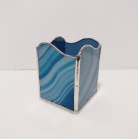 Stained Glass Pencil Pen Utensil Holder, Desk Accessory, Remote Control Organizer