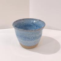 Vintage Ceramic Planter Pot, Blue and White Glaze Ceramic Small Pot