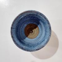 Vintage Ceramic Planter Pot, Blue and White Glaze Ceramic Small Pot