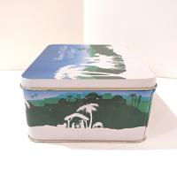 Vintage 1987 Because We Believe We Rejoice Religious Holiday Christmas Tin Container Storage Box, Christmas Gift Cookie Tin