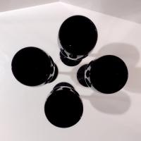  Vintage Solid Black Wine Glasses, Set of Four