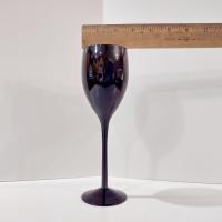  Vintage Solid Black Wine Glasses, Set of Four