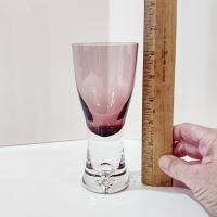 Vintage Block Polish Crystal Stockholm Amethyst Wine Glasses, Set of Four