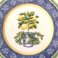 Vintage Villeroy and Boch Switch 3 Corfu Country Collection Luncheon Plate, German Porcelain Plate with Lemon Tree Design