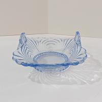Vintage Cambridge Glass Caprice Moonlight Blue Candy Bon Bon Dish, Light Blue Square Basket Bowl