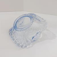 Vintage Cambridge Glass Caprice Moonlight Blue Candy Bon Bon Dish, Light Blue Square Basket Bowl