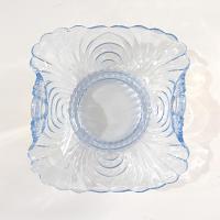 Vintage Cambridge Glass Caprice Moonlight Blue Candy Bon Bon Dish, Light Blue Square Basket Bowl
