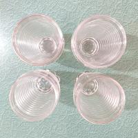 Vintage Anchor Hocking Manhattan Footed Clear Tumblers, Set of Four, Art Deco Retro Glassware