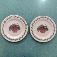 Vintage Henn Pottery Botanical Basket Ceramic Plate, Gerald E Henn Pottery, Floral Dinner Plate