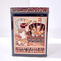 Vintage Life is Just a Chair of Bowlies 1986 Mary Engelbright Tin Storage Container Box