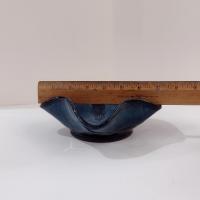 Hand Crafted Wavy Abstract Blue Ceramic Bowl, Artisan Pottery, Decorative Studio Pottery Ceramic Bowl