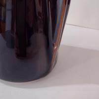 Vintage Brown Drip Glaze Winged Ceramic Pitcher, Water Wine Carafe Decanter, Pottery Vase