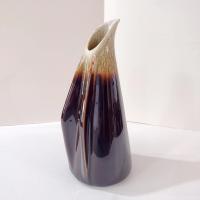 Vintage Brown Drip Glaze Winged Ceramic Pitcher, Water Wine Carafe Decanter, Pottery Vase