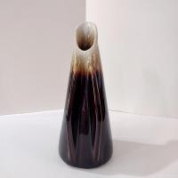 Vintage Brown Drip Glaze Winged Ceramic Pitcher, Water Wine Carafe Decanter, Pottery Vase