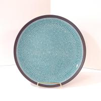 Broyhill Mikasa Maddox Blue Dinner Plate, Teal Blue and Gray Ceramic Dinnerware