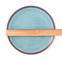 Broyhill Mikasa Maddox Blue Dinner Plate, Teal Blue and Gray Ceramic Dinnerware