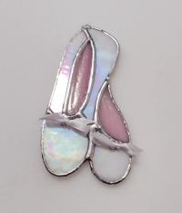 Ballet Slippers Stained Glass Suncatcher, Custom Colors Available