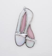Ballet Slippers Stained Glass Suncatcher, Custom Colors Available