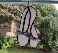 Ballet Slippers Stained Glass Suncatcher, Custom Colors Available