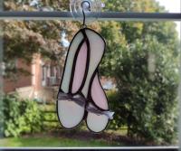 Ballet Slippers Stained Glass Suncatcher, Custom Colors Available