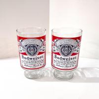 Vintage Budweiser 32 Ounce Large Beer Glasses, Set of Two