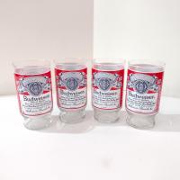 Vintage Budweiser 13 Ounce Beer Drinking Glasses, Set of Four