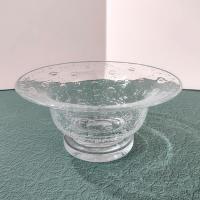 Vintage Hand Blown Bullicante Glass Bowl, Centerpiece Bowl, Fruit Bowl, Floating Flower Bowl