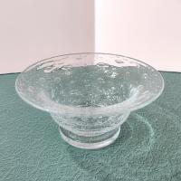 Vintage Hand Blown Bullicante Glass Bowl, Centerpiece Bowl, Fruit Bowl, Floating Flower Bowl