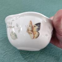Vintage Lenox Butterfly Meadow Rice Dessert Bowls, Set of Three, Porcelain Floral Candy Nut Dishes