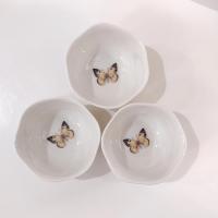 Vintage Lenox Butterfly Meadow Rice Dessert Bowls, Set of Three, Porcelain Floral Candy Nut Dishes