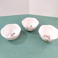 Vintage Lenox Butterfly Meadow Rice Dessert Bowls, Set of Three, Porcelain Floral Candy Nut Dishes