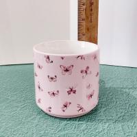 Vintage Pink Butterfly Ceramic Coffee Tea Mug
