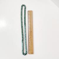 Vintage Handcrafted Green Button and Pearl Beaded Necklace