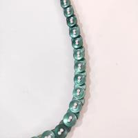 Vintage Handcrafted Green Button and Pearl Beaded Necklace