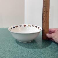 Vintage Tabletops Unlimited Butterflies and Botanical Garden Coupe Cereal Bowls, Set of Two