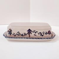 Vintage Home and Garden Party Birdhouse Ceramic Butter Dish