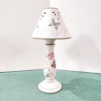 Vintage Lenox Butterfly Meadow Candle Stick Votive Holder with Shade, Porcelain Floral Tea Light Lamp