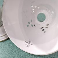 Vintage Lenox Butterfly Meadow Candle Stick Votive Holder with Shade, Porcelain Floral Tea Light Lamp