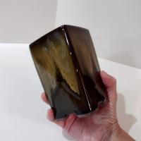 Vintage Ceramic Brown Drip Glaze Square Planter Pot, Bonsai Tree / Cactus / Succulent Small Planter, Pen or Pencil Holder